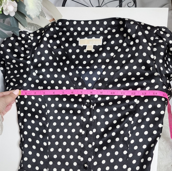 Michael Kors Black and White Polka Dot Dress/Shirtdress XXS (FAST SHIPPING) - Picture 7 of 8